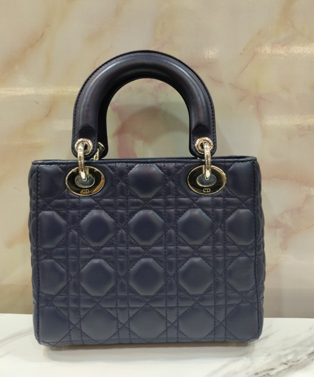 Lady Dior Small Lamb Navy SHW 2016