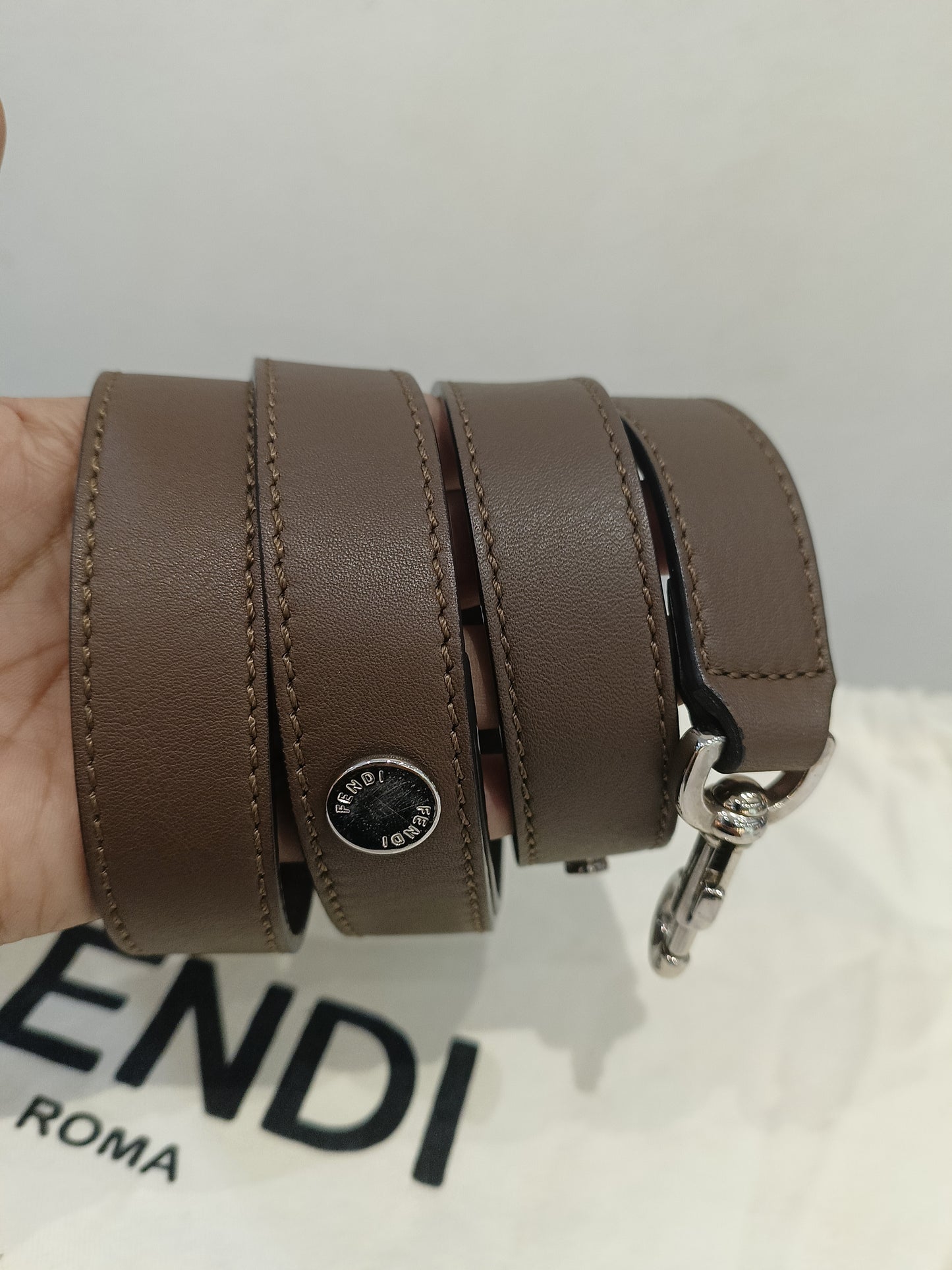 Fendi BTW Medium FF Handle Maya Brown SHW 2018