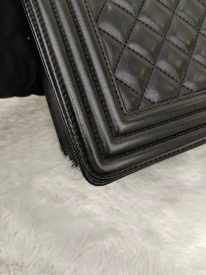 Chanel Boy 25 Lamb Black RHW #24