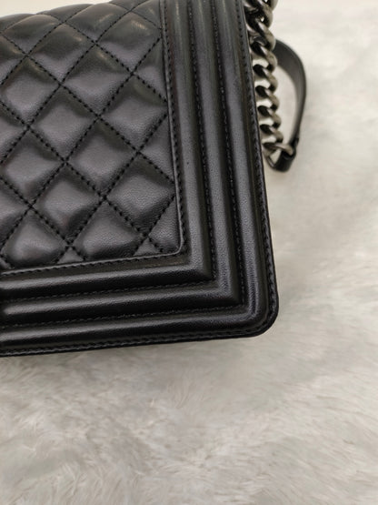 Chanel Boy 25 Lamb Black RHW #24