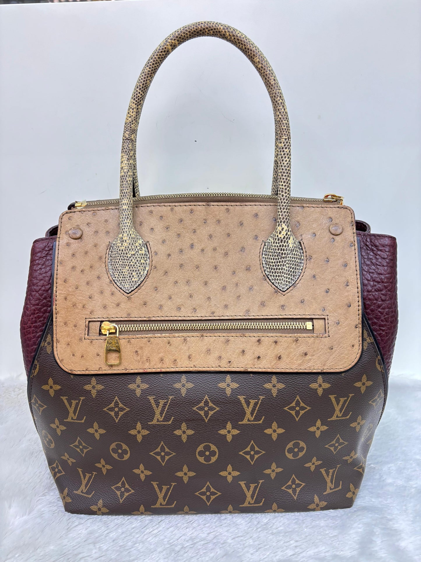 LV Majestueux MM Monogram Ostrich Lizard Bordeaux 2012