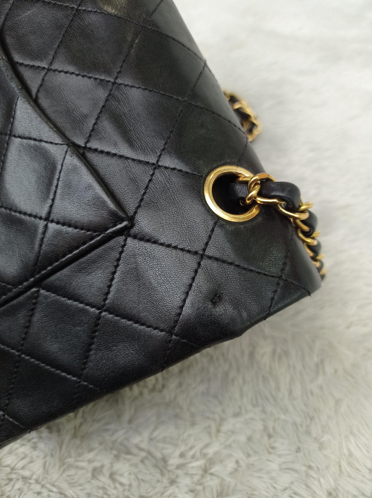 Chanel Medium Lamb Black Vintage GHW DF #2
