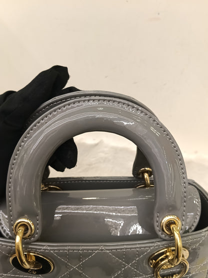 Lady Dior Small Patent Grey GHW 2021