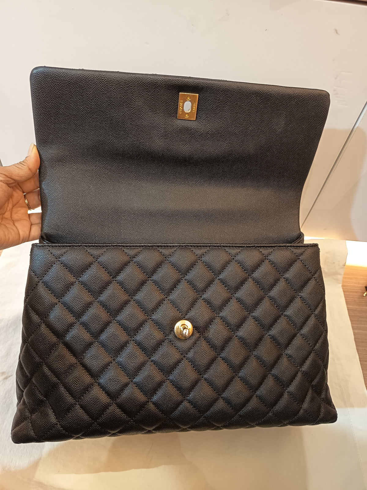 Chanel Coco Handle Large Caviar Black GHW #25