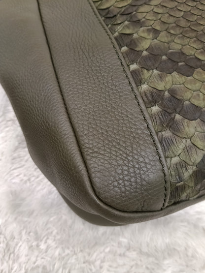 Gucci Tote Greenwich Medium Python Khaki GHW