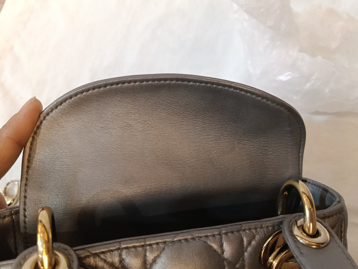 Lady Dior Mini Lamb Silver GHW 2016
