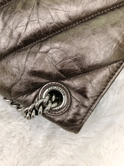 Balenciaga Small Crush Chain Padded Crinkled Dark Bronze SHW 2023