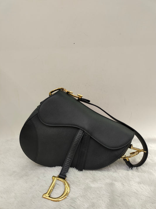 Dior Saddle Medium Grained Black GHW 2018