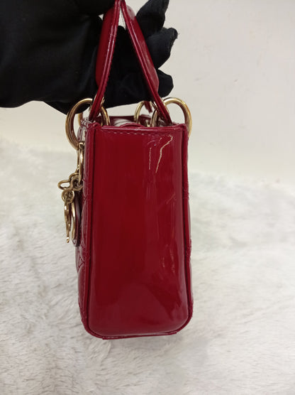Lady Dior Mini Patent Red GHW 2019
