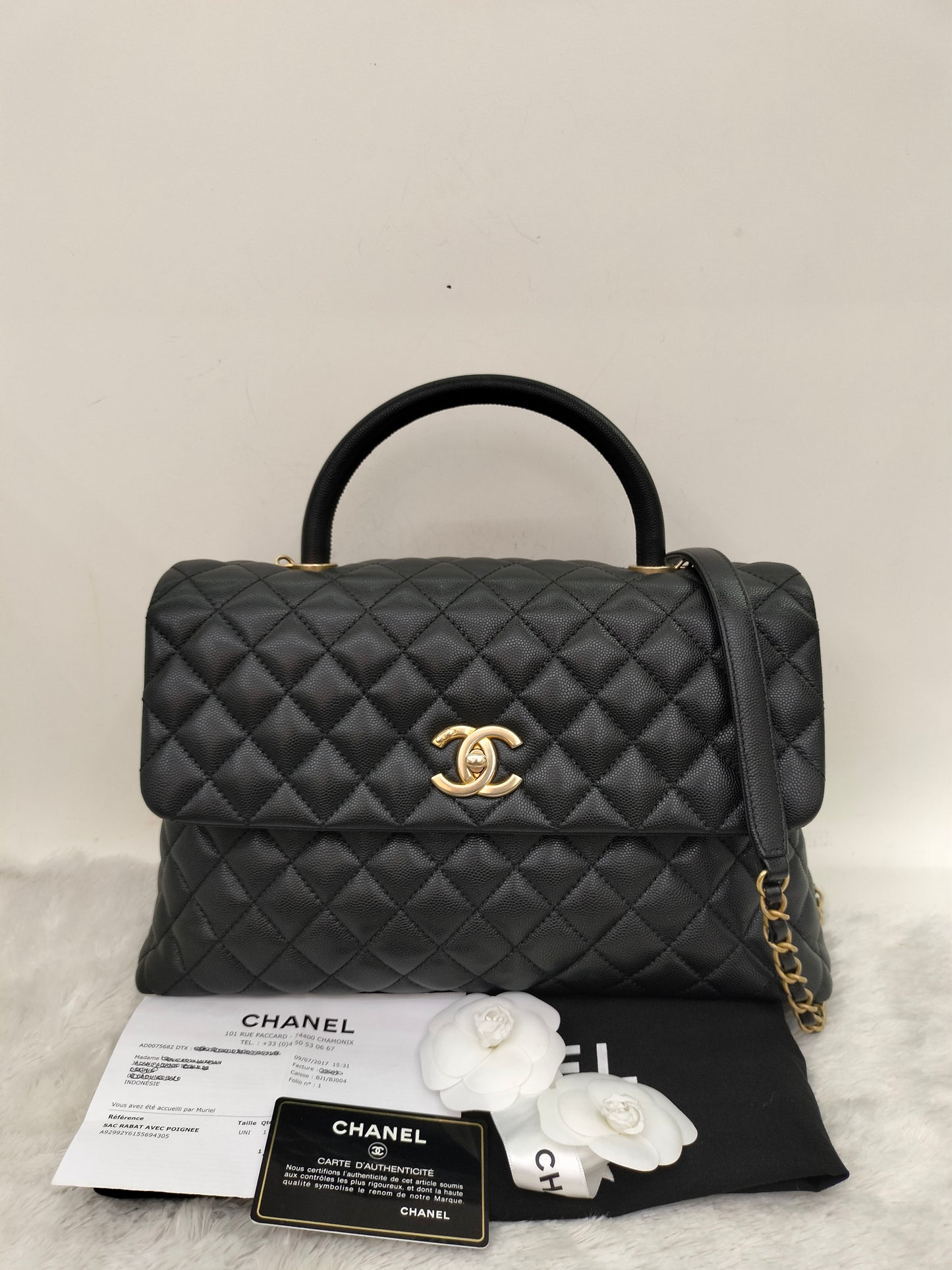 Chanel Coco Handle Large Caviar Black GHW #24