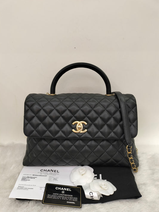 Chanel Coco Handle Large Caviar Black GHW #24
