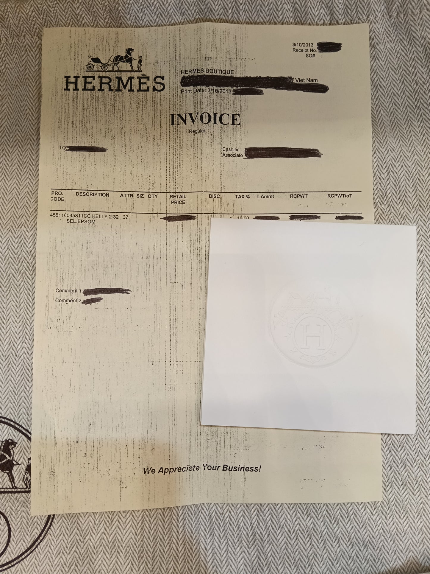 K32 Epsom Sellier Gold GHW #Q square