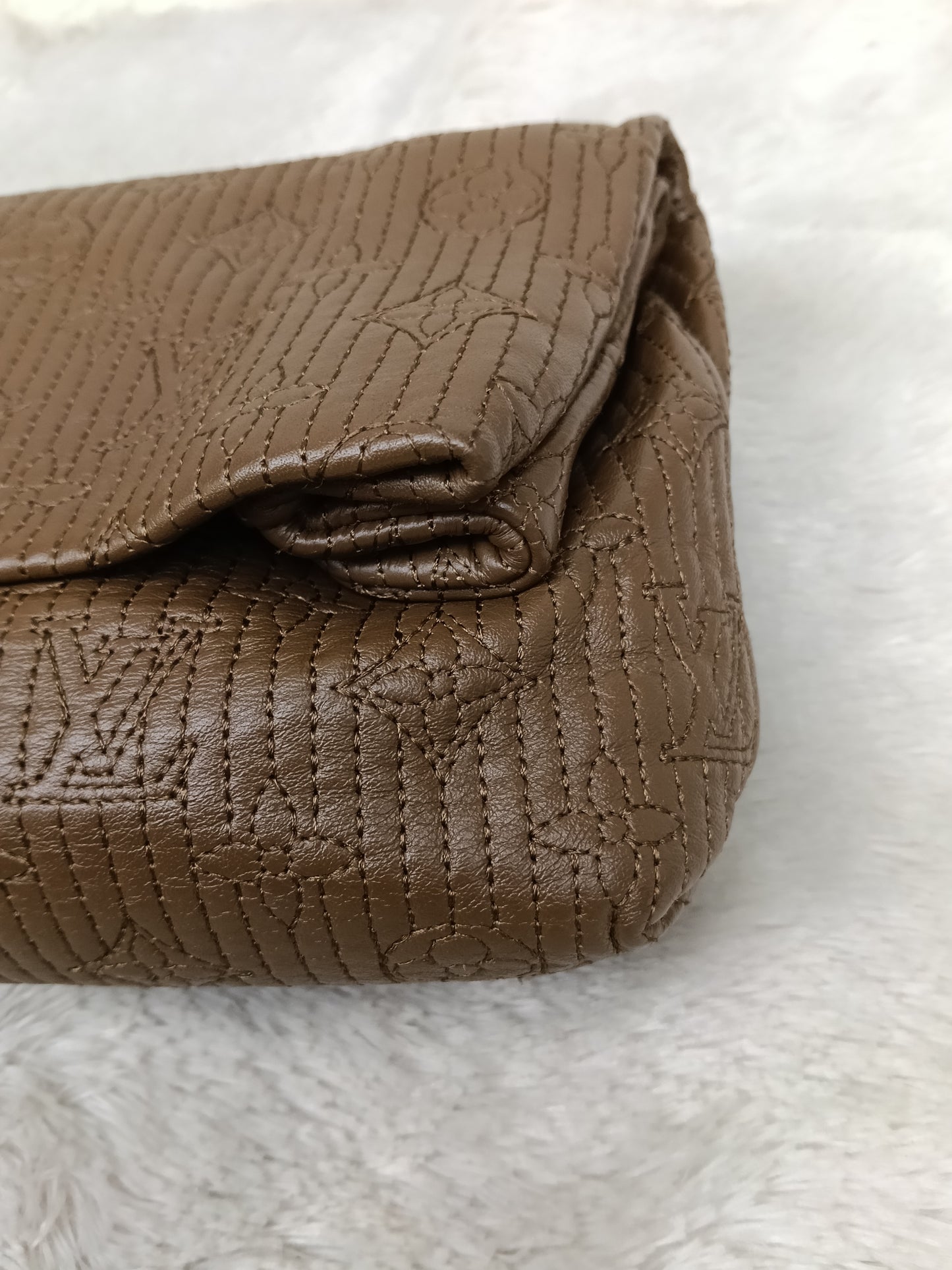 LV Altair Clutch Monogram Jacquard Brown 2012