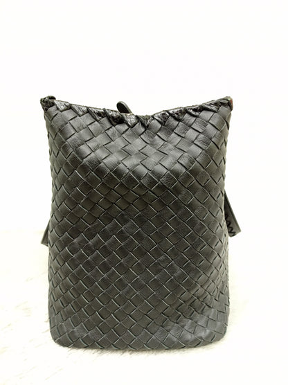 Bottega Veneta Nappa Intrecciato Ayers Brick Tote Black Snake Skin RHW