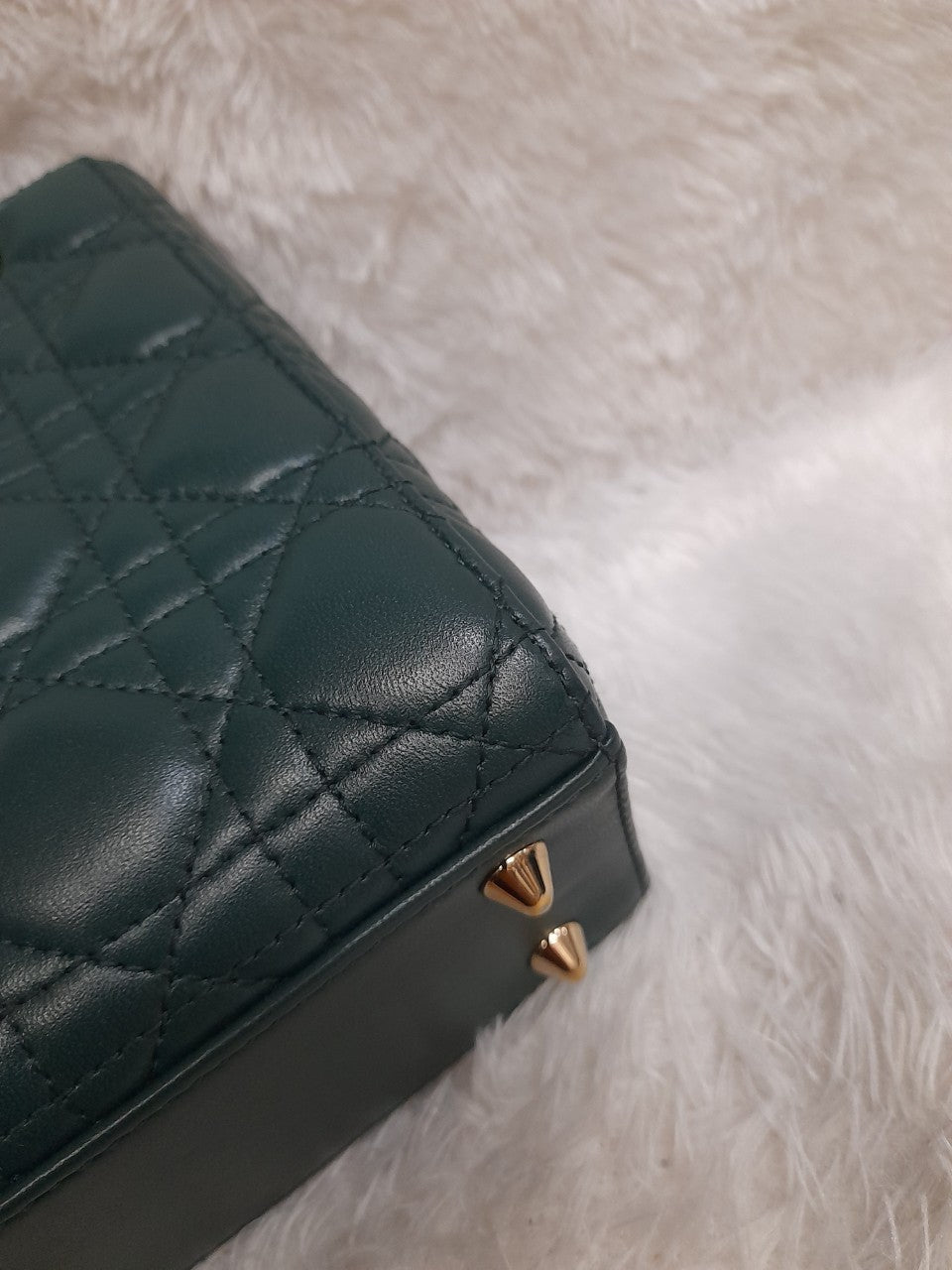 Lady Dior Small Lamb Dark Green GHW 2018