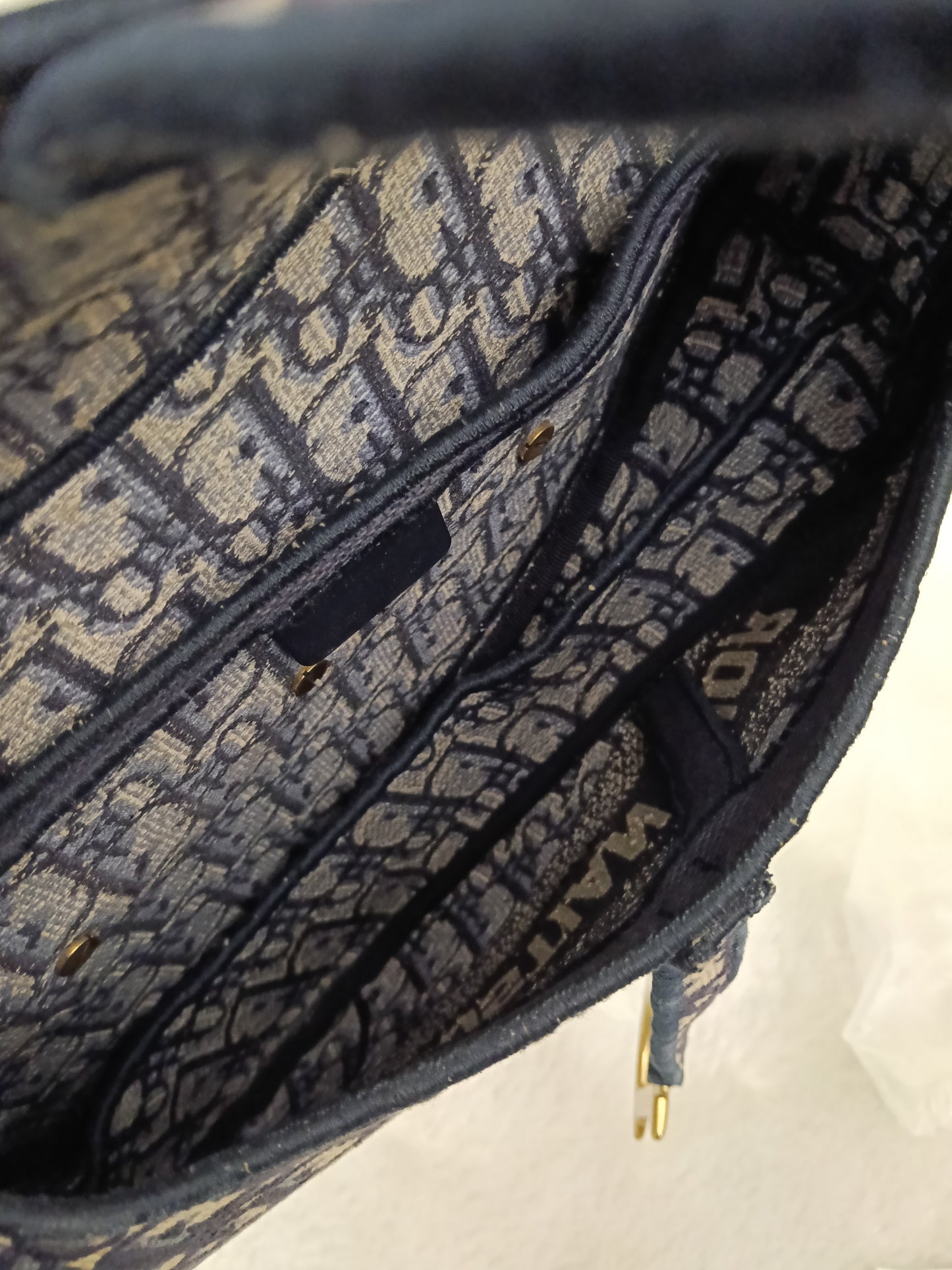 Dior Saddle Medium Oblique Embroidered Navy GHW 2020