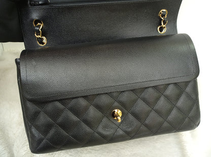 Chanel Jumbo Caviar Black GHW DF #17