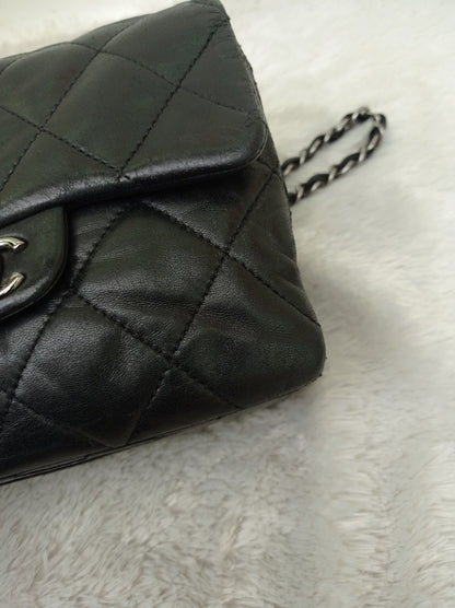 Chanel Accordion Flap Mini Lamb Black SHW #18