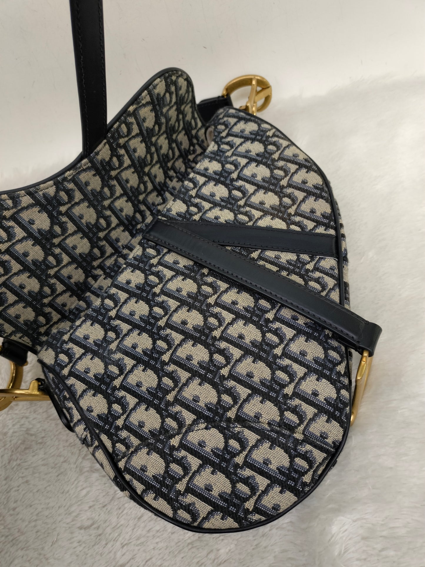 Dior Saddle Medium Oblique Navy GHW 2023