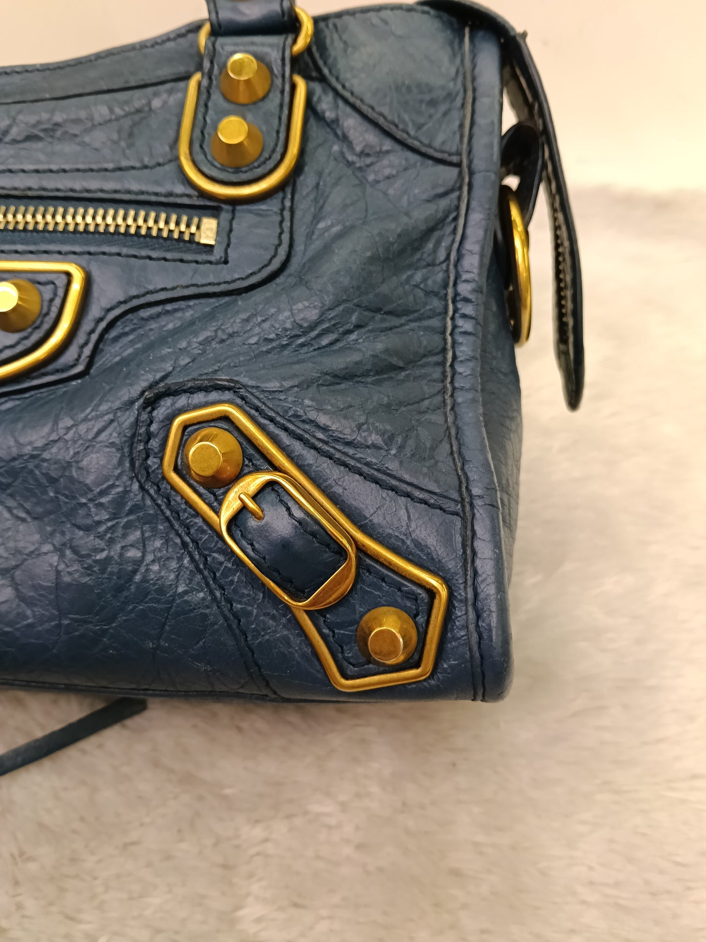 Balenciaga Mini City Edge Blue GHW 2017