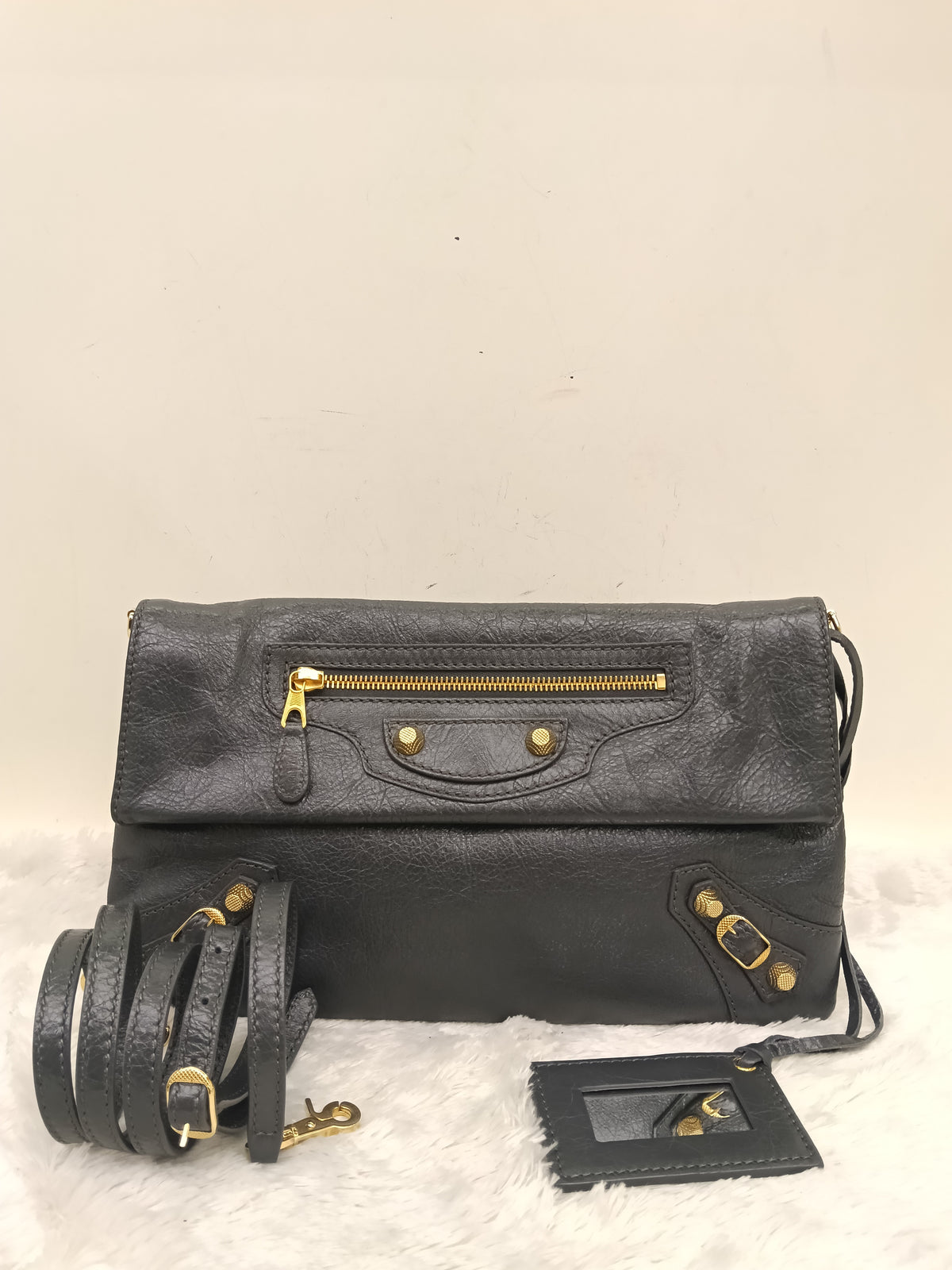 Balenciaga Envelope Clutch Giant Gris GHW 2015