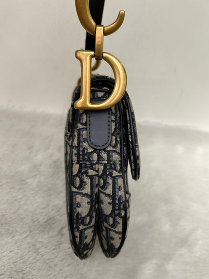 Dior Saddle Medium Oblique Navy GHW 2023