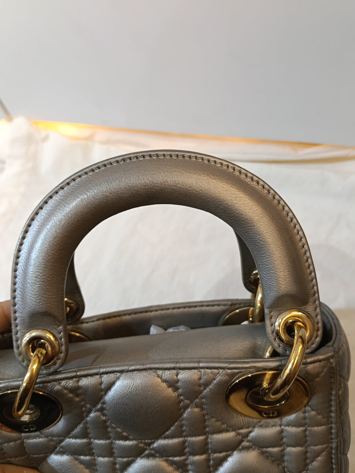 Lady Dior Mini Lamb Silver GHW 2016