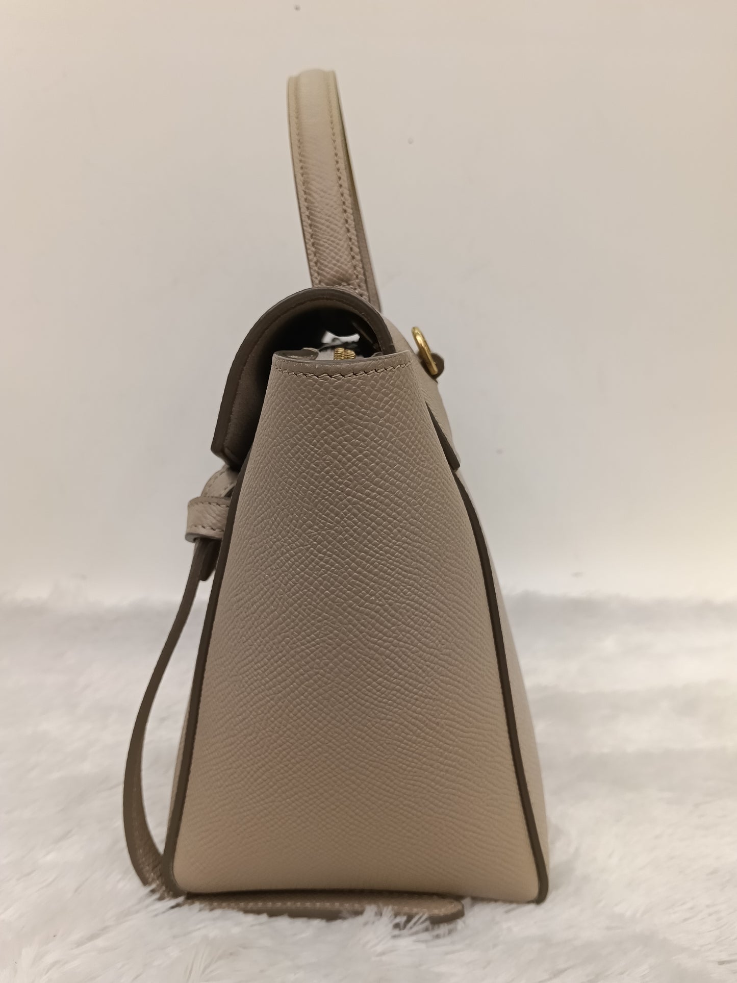 Celine Nano Belt Grained Light Taupe GHW 2021