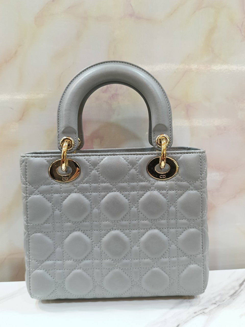 Lady Dior Small Lamb Grey GHW 2018