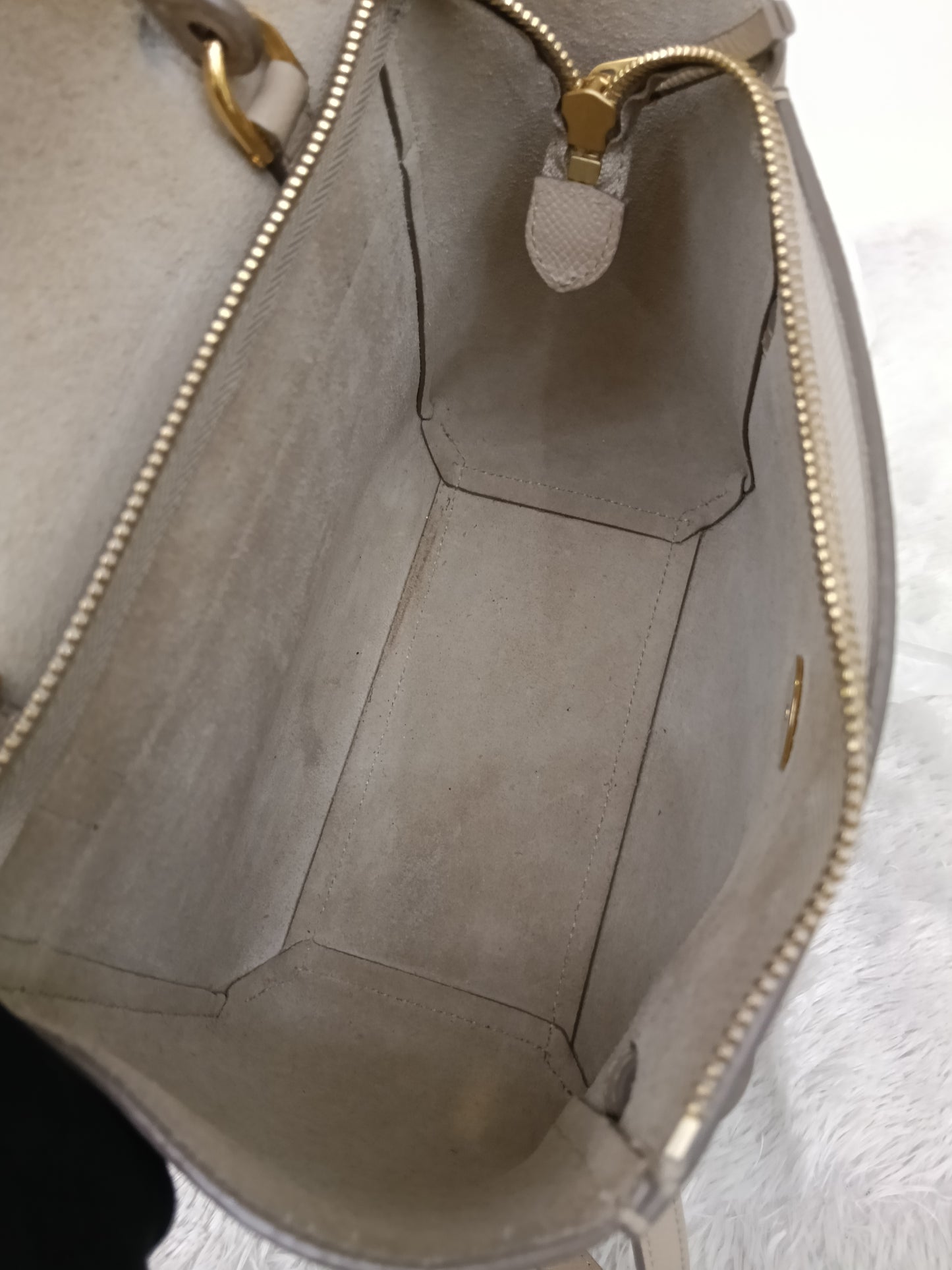 Celine Nano Belt Grained Light Taupe GHW 2018