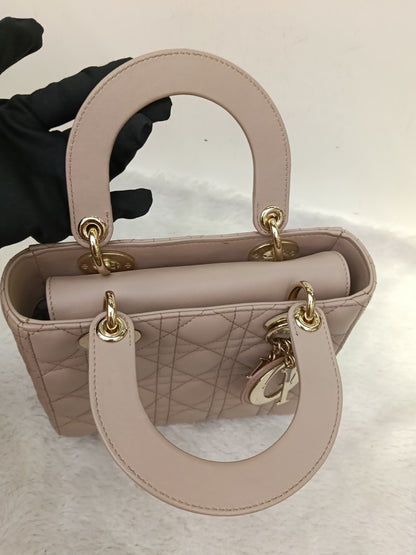 Lady Dior Small Lamb Taupe GHW 2017
