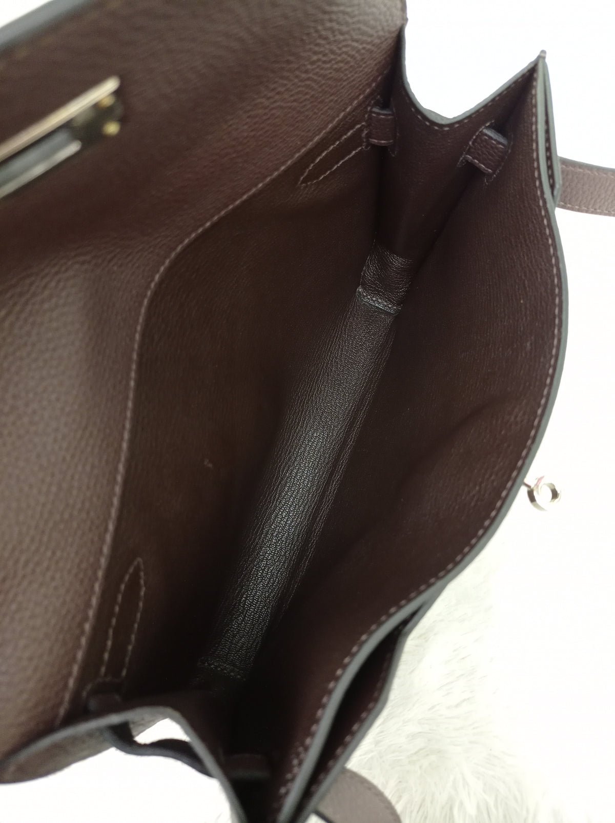 Hermes Kelly Depeche Pochette 25 Togo Ebene PHW #Y