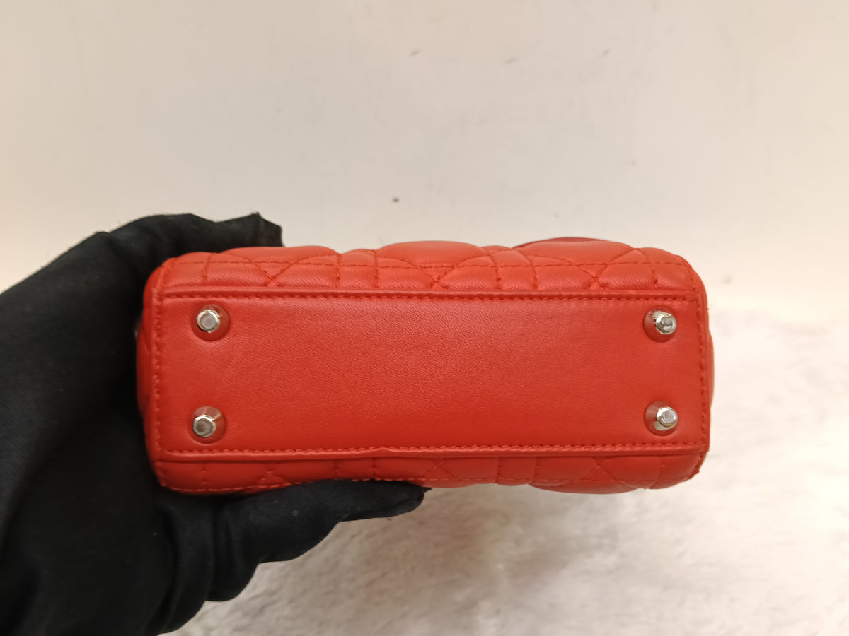 Lady Dior Micro Lamb Red SHW 2017