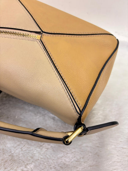Loewe Puzzle Small Calfskin Dusty Beige Soft White GHW 2022