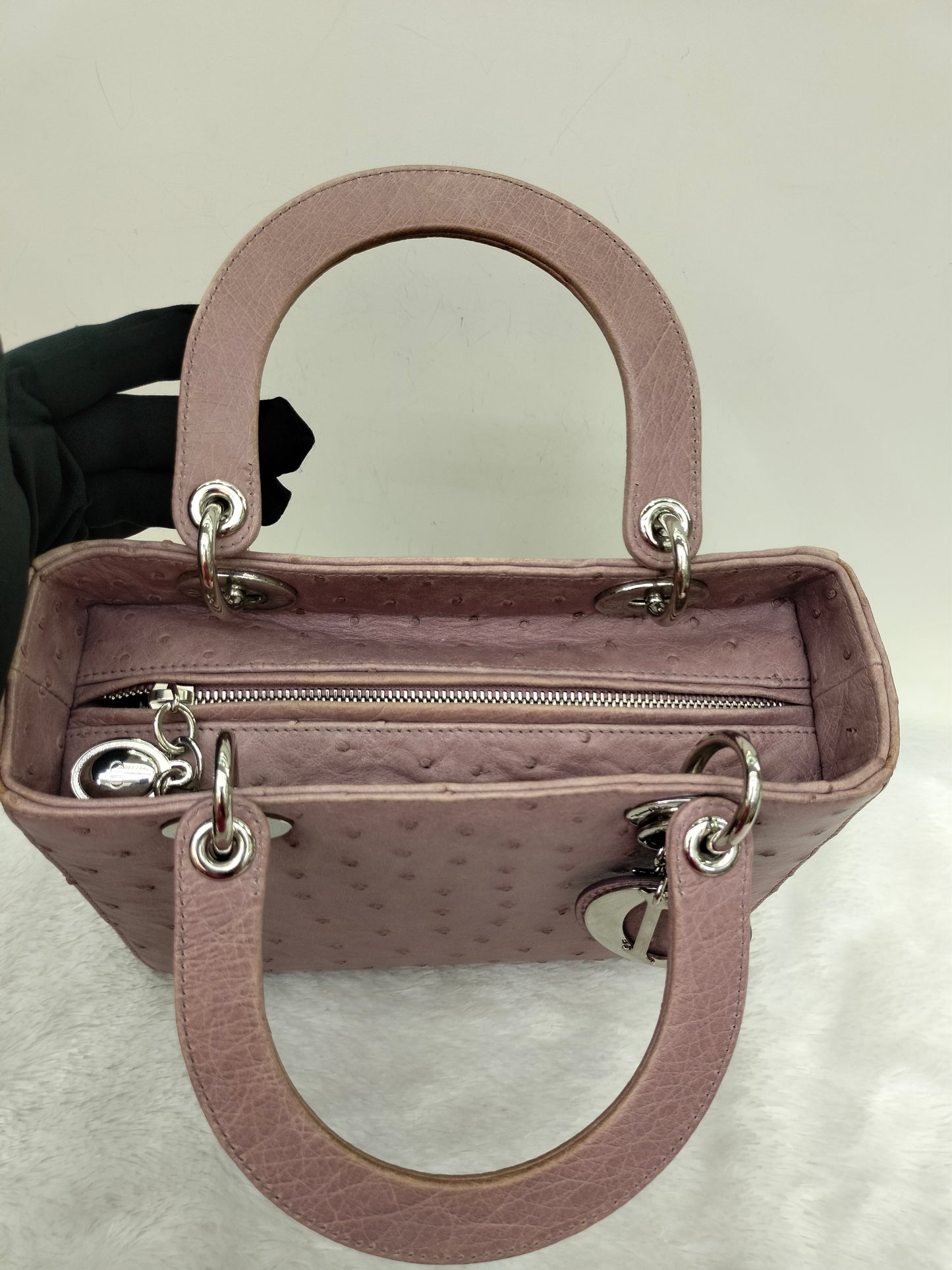 Lady Dior Medium Ostrich Blush Pink SHW 2013