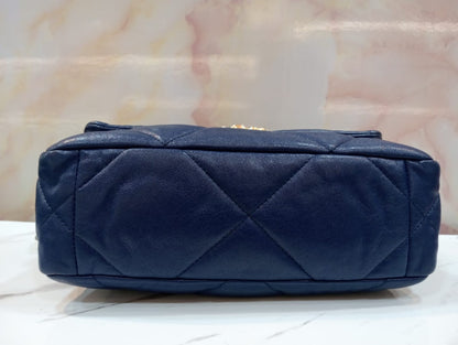 Chanel C19 Small Calfskin Blue GHW #29