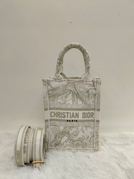 Dior Tote Book Mini Phone Canvas Off White 2022