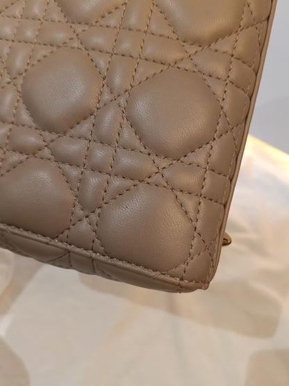 Lady Dior Small Lamb Taupe GHW 2016