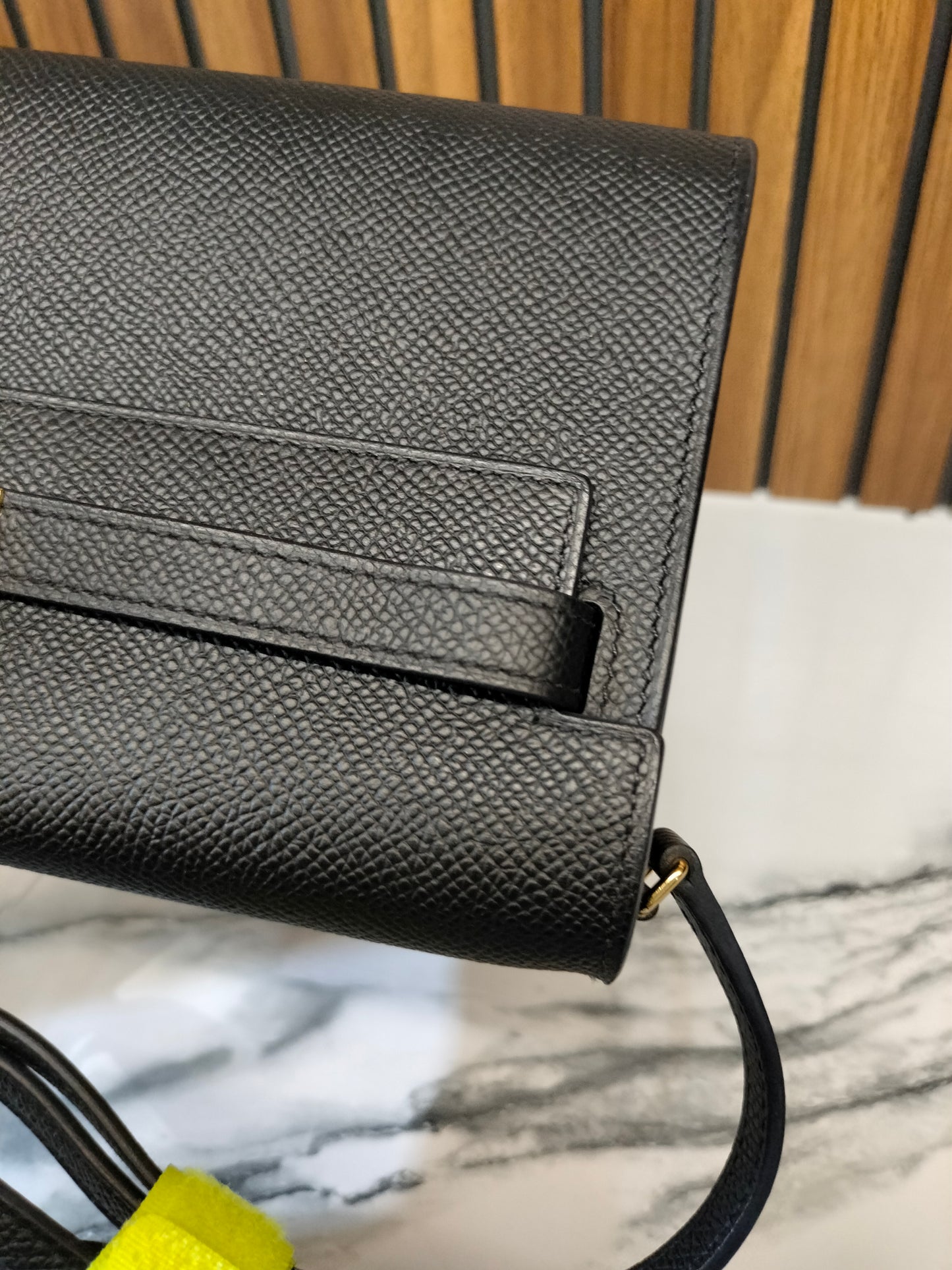 Hermes Kelly To Go Epsom Black GHW #B