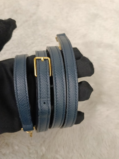 Celine Nano Belt Grained Abyss Blue GHW 2018