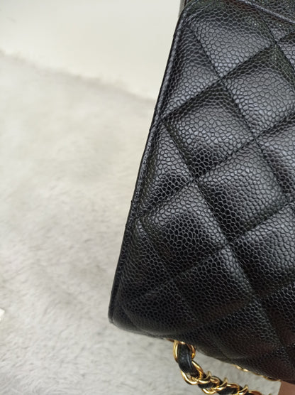 Chanel Maxi Caviar Black GHW DF #24