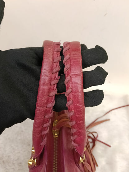 Balenciaga Small City Classic Burgundy GHW 2017