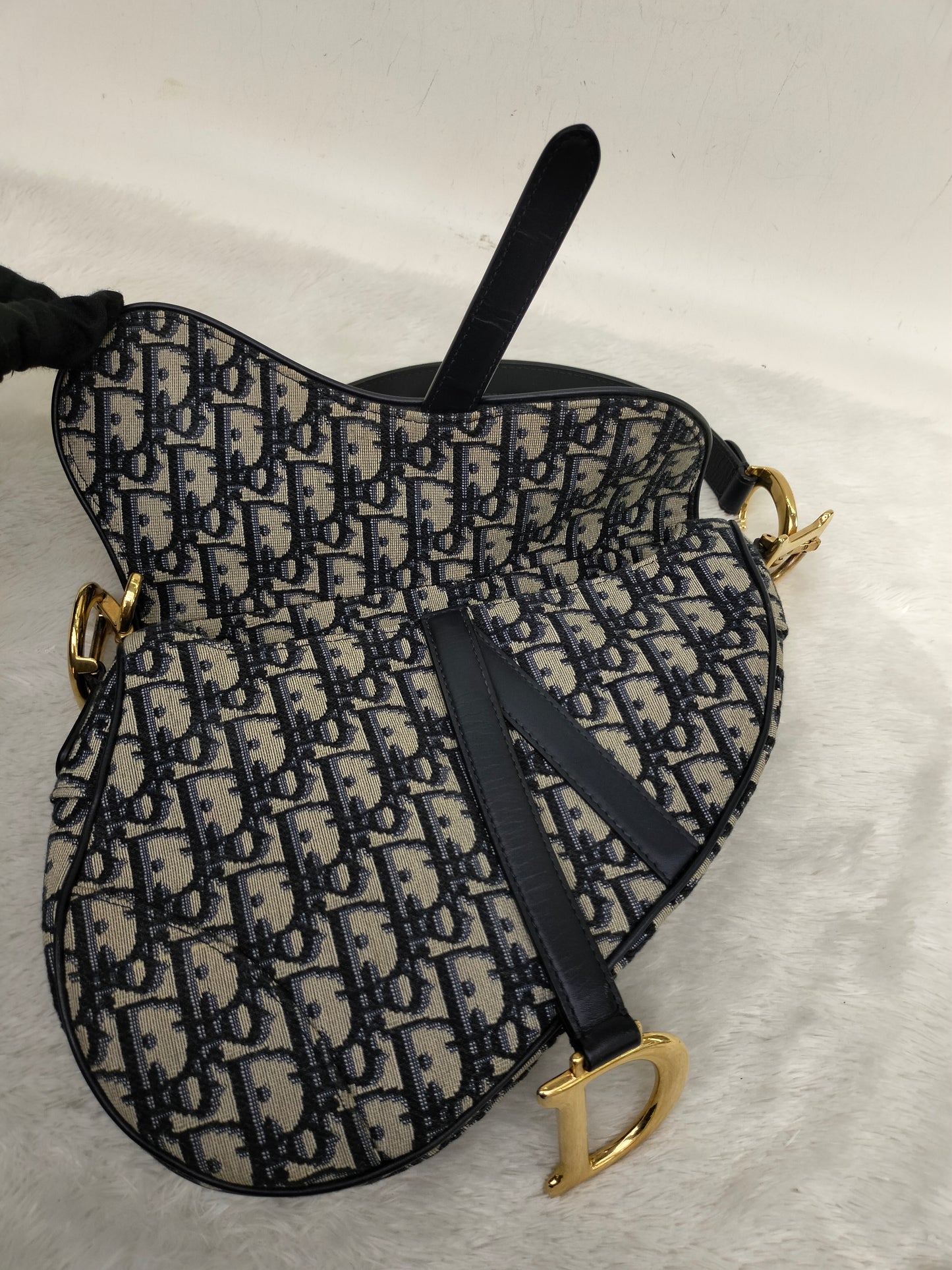 Dior Saddle Medium Oblique Navy GHW 2018