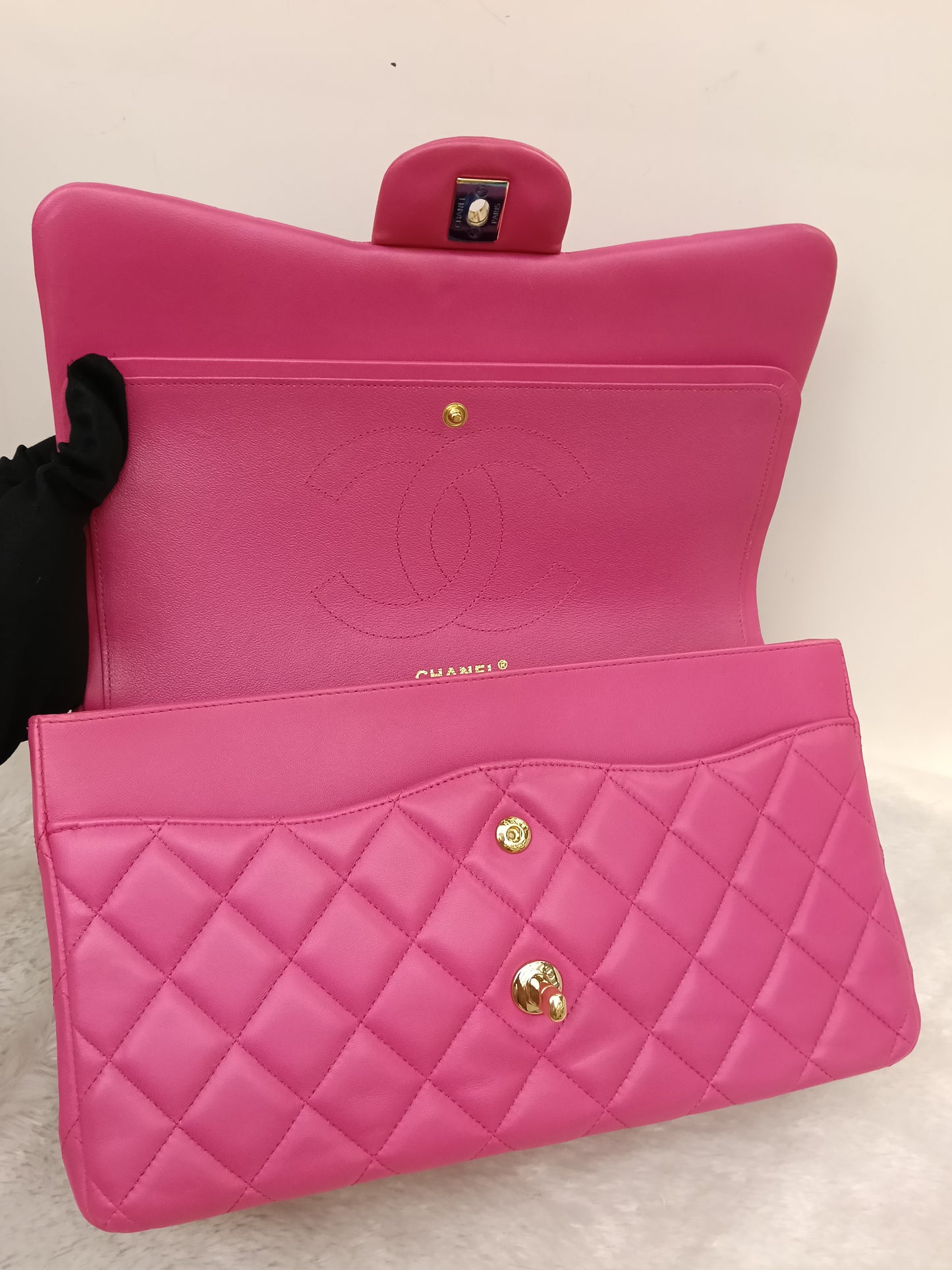 Chanel Jumbo Lamb Fuchsia GHW DF #21
