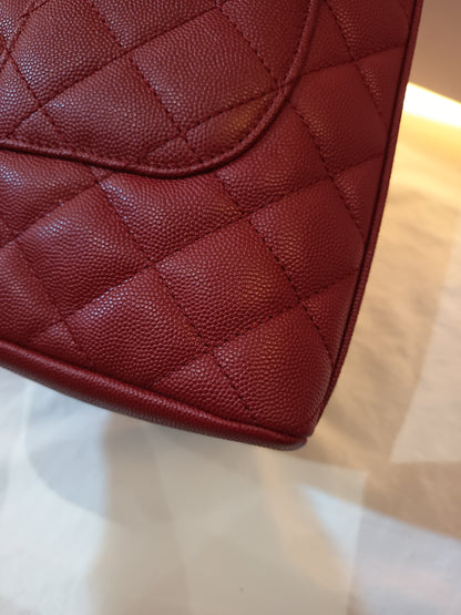 Chanel Bowling Top Handle Lizard Medium Caviar Red GHW #24