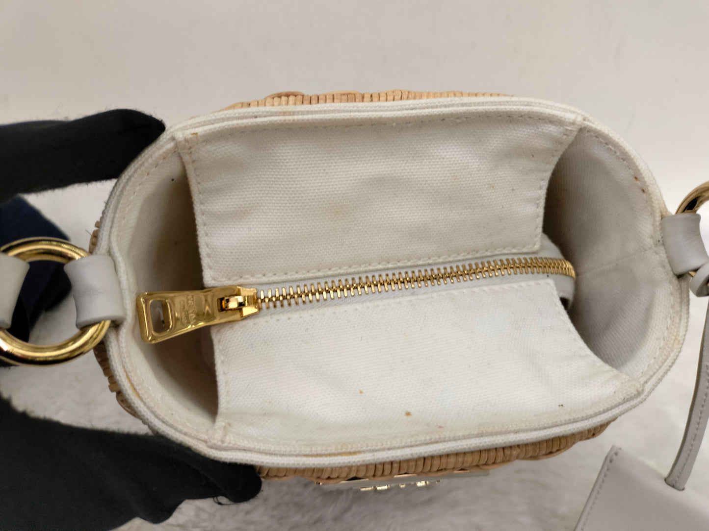 Prada Midollino Canapa Naturale Bianco GHW
