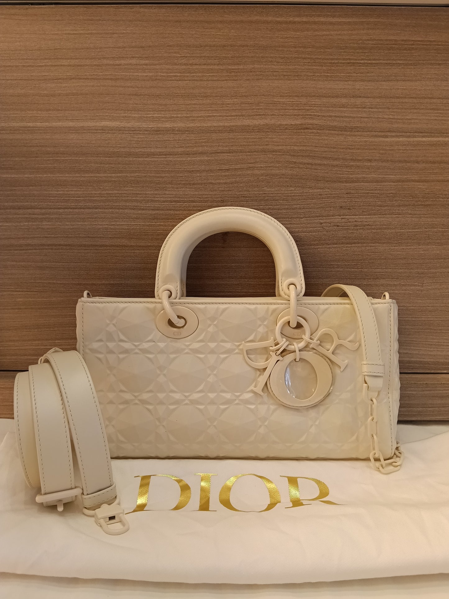 Dior Lady D'Joy Medium Cannage Diamond Latte 2022
