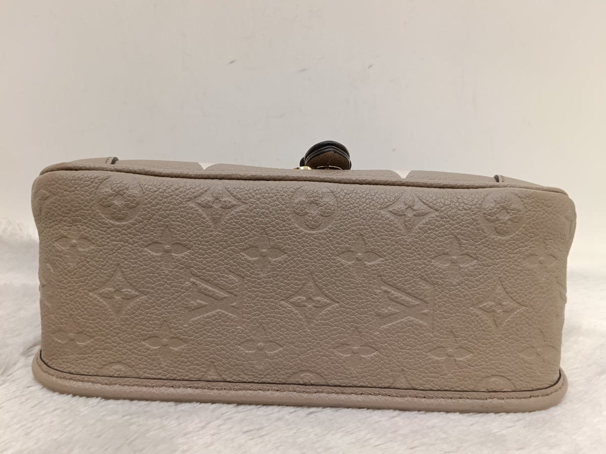 LV Diane PM ST NM Monogram Empreinte Tourterelle Creme 2025 (CHIP)