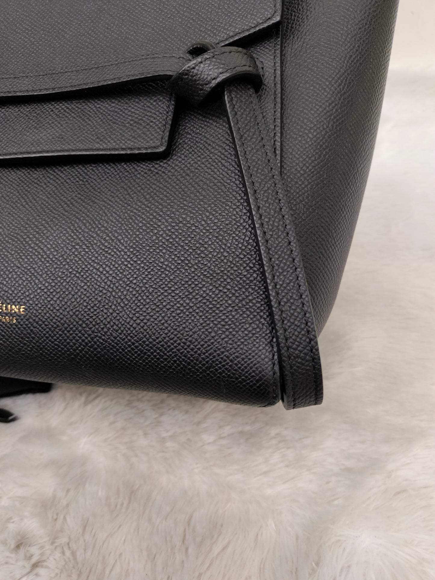 Celine Nano Belt Grained Black GHW 2018