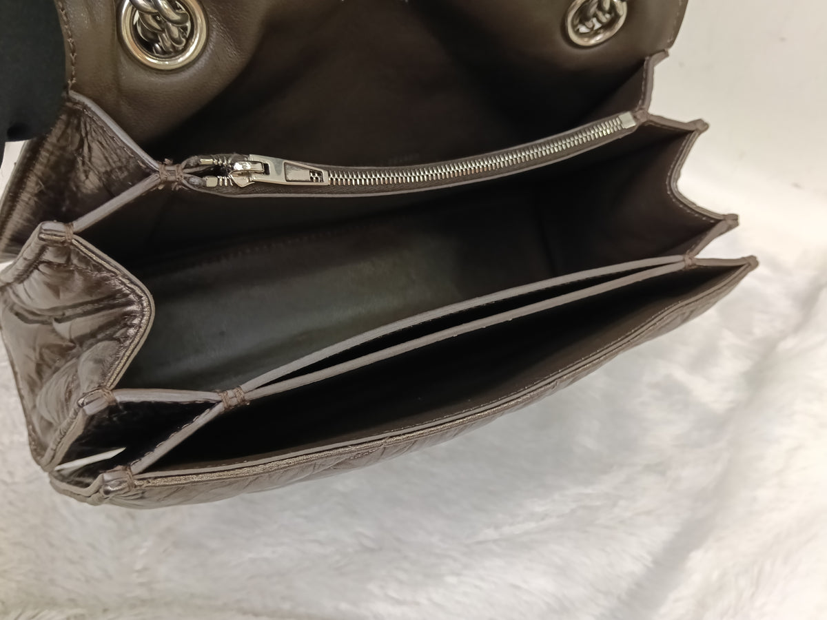 Balenciaga Small Crush Chain Padded Crinkled Dark Bronze SHW 2023